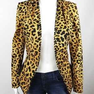 Pencey Brown Animal Print Blazer Size 4 NEW $352
